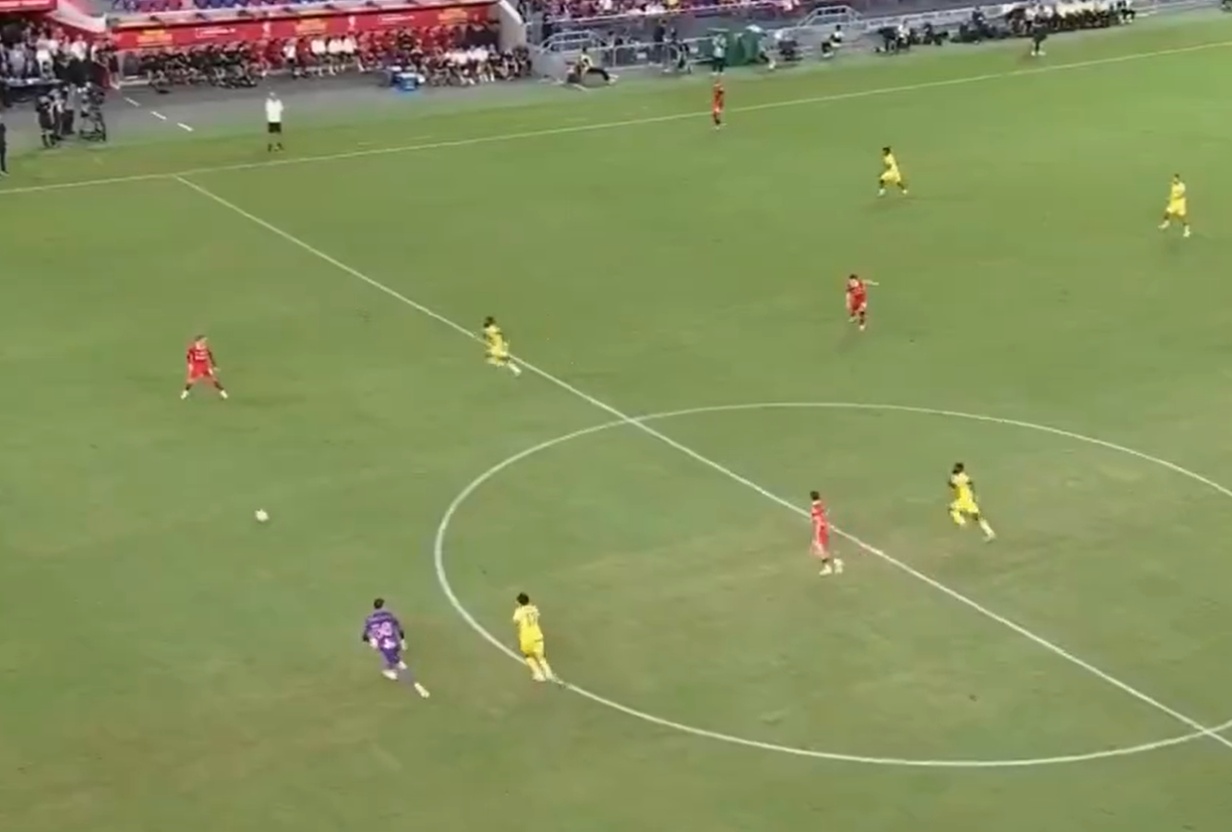 Liverpool's tweet card. A mix-up between Giorgi Mamardashvili and Kostas Tsimikas gifted AC Milan a fourth goal in their pre-season victory over Liverpool.