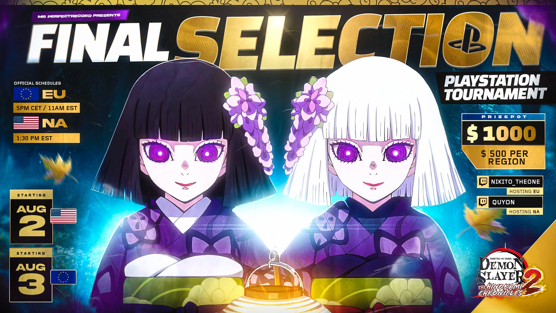 MrPerfectRecord's tweet card. The best place for Demon Slayer Community Tournaments brackets, streams, standings and schedules all in one place!
