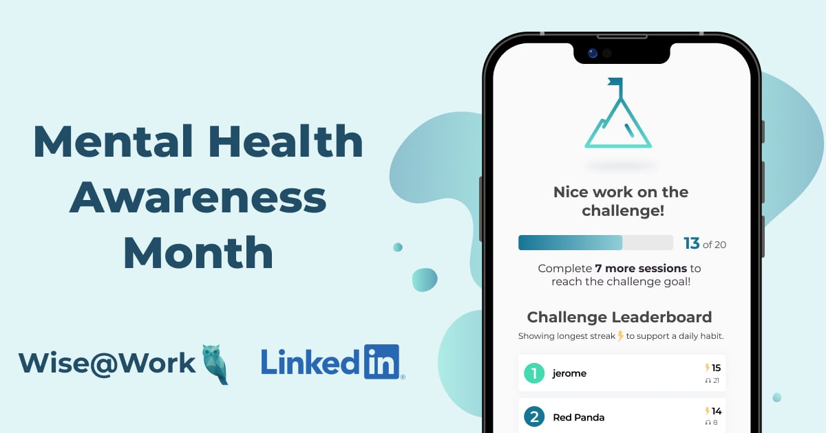 wisdomlabsinc's tweet card. This May, Wisdom Labs and LinkedIn are teaming up to provide free resources for organizations to implement this Mental Health Awareness Month