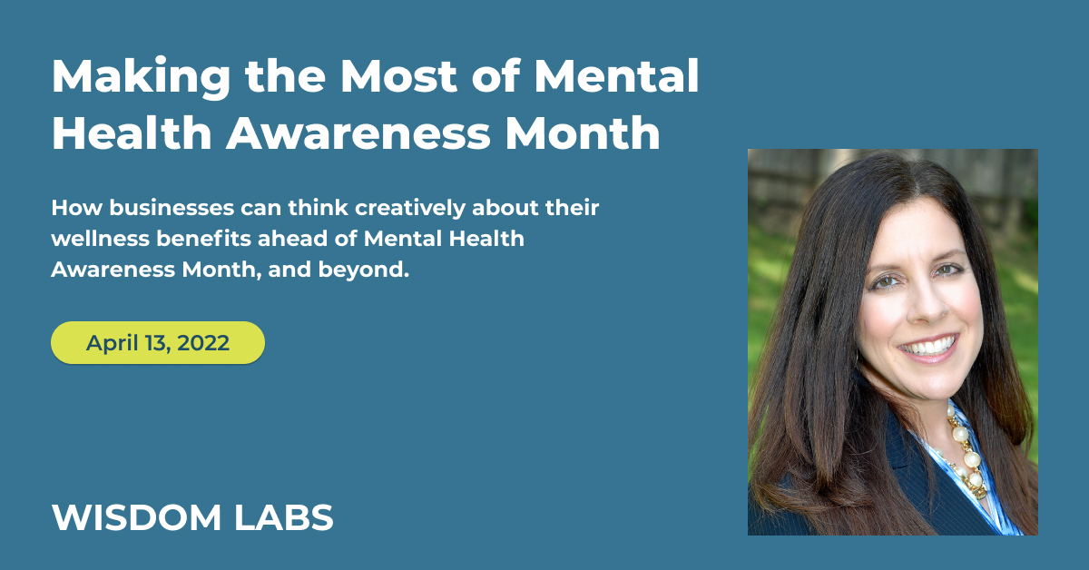 wisdomlabsinc's tweet card. How is your business planning for the future of workplace wellbeing? Join us for a conversation with Deb Smolensky, SVP of Well-Being and Engagement at NFP.