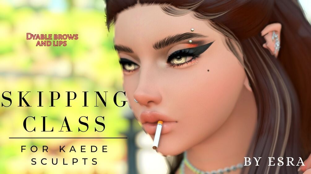 Esraffxiv's tweet card. Makeup for the Kaede Sculpt by Angellesque! Made the eyebrows dyable and the lips :) Enjoy! For Viera. I'll work on Miqo later.Make this at a higher prio than the sculpt!!DM me for any issues :)