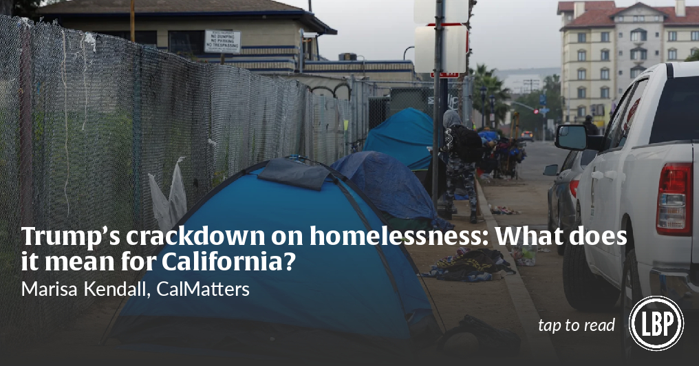 LongBeachPost's tweet card. Trump’s call to enforce bans on encampments echoes Newsom’s policy. But the president wants to upend two other core tenants of California’s homelessness response.