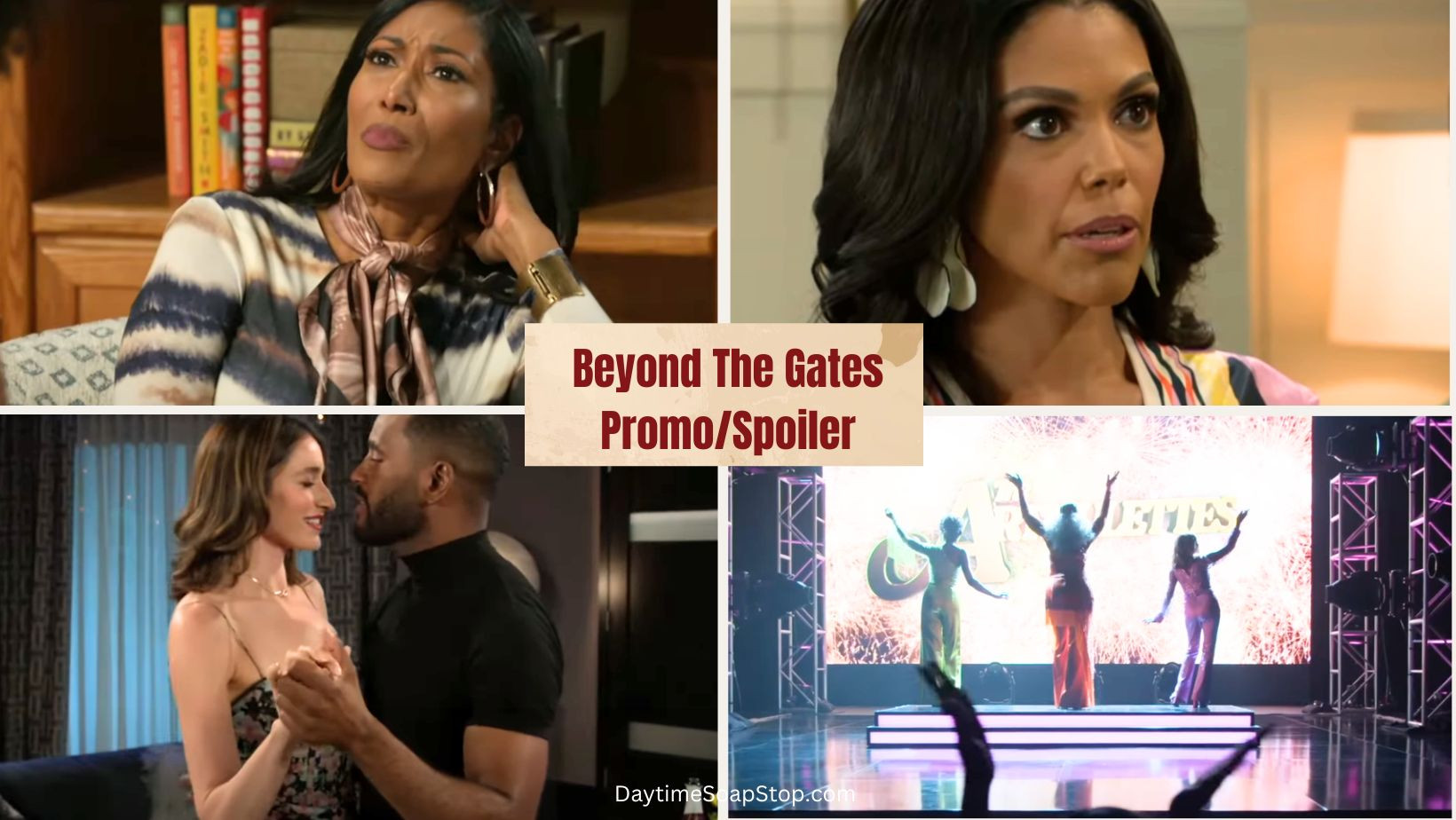 DaytimeSoapStop's tweet card. Secrets start to surface, old wounds get reopened, and bonds are tested as families, lovers, and friends find themselves at emotional crossroads.Beyond The Gates Spoilers: July 28th-August 1st,...