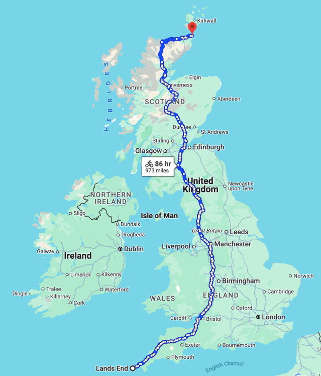 EatSleepCycle's tweet card. Dates: 2nd August to 21st August 2025 We will be following this rough route from Land’s End to John o’ Groats: We will be riding roughly 50 miles per day, for just under three weeks – a…