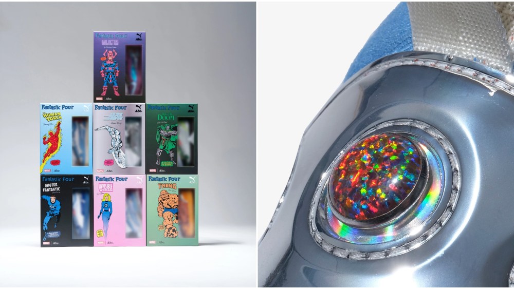 wwd's tweet card. Puma is working with Marvel and Advisory Board Crystals for blind-box 'Fantastic Four' sneakers that won't be revealed until buyers receive them.