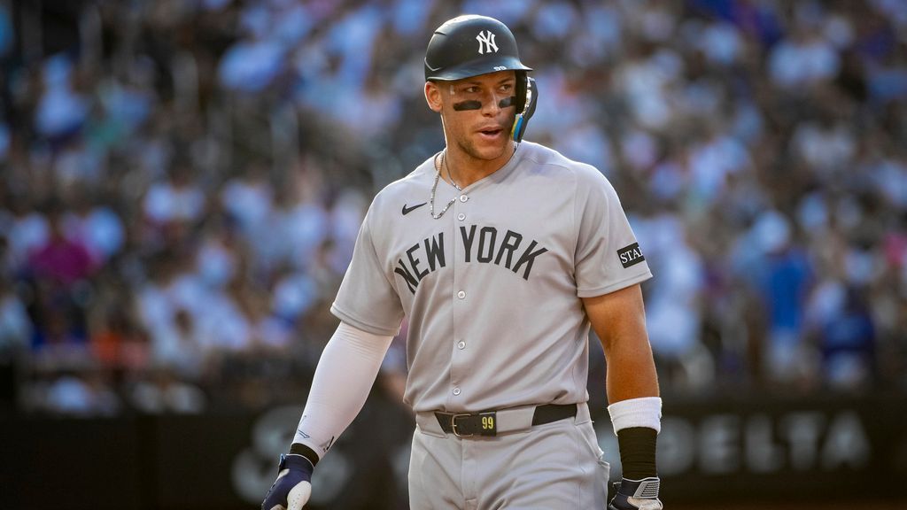pomara_matt's tweet card. Yankees slugger Aaron Judge is not in the lineup for Saturday's game against the Phillies due to an "elbow issue," manager Aaron Boone said before the game.