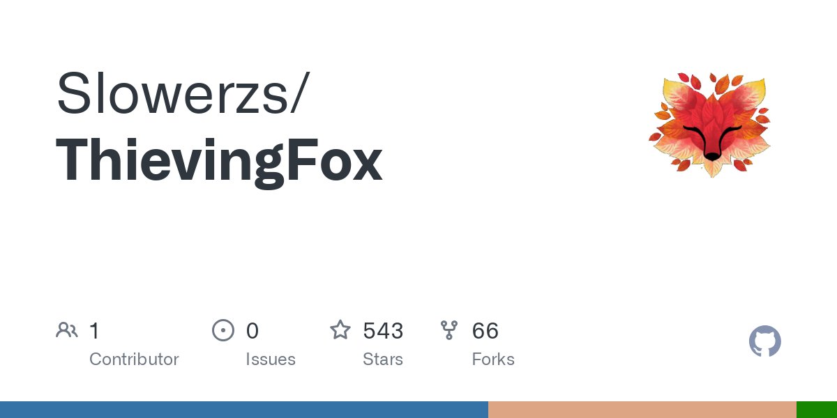 slowerzs's tweet card. Contribute to Slowerzs/ThievingFox development by creating an account on GitHub.