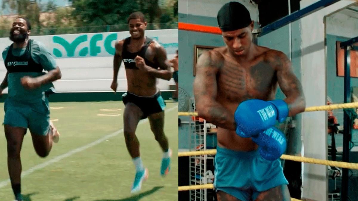josepjoeycat's tweet card. Rashford se 'machaca' en el gimnasio antes de viajar a Barcelona