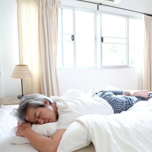 NCOAging's tweet card. Not every mattress works when you sleep in this position—these 6 do.