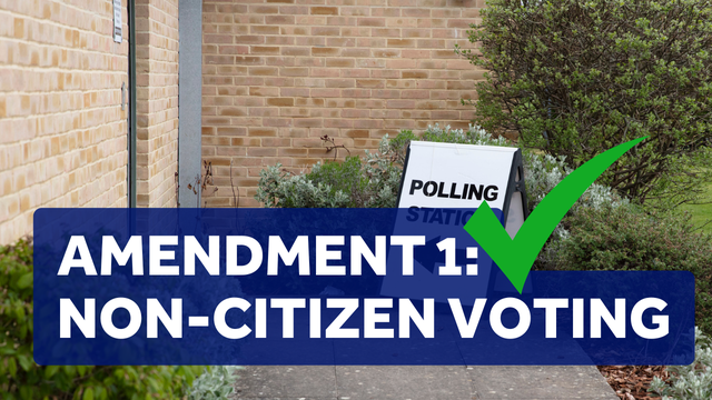 TPPFelections's tweet card. Amendment 1 asked voters if they were in favor of requiring citizenship to vote, something that is already a law for federal elections.