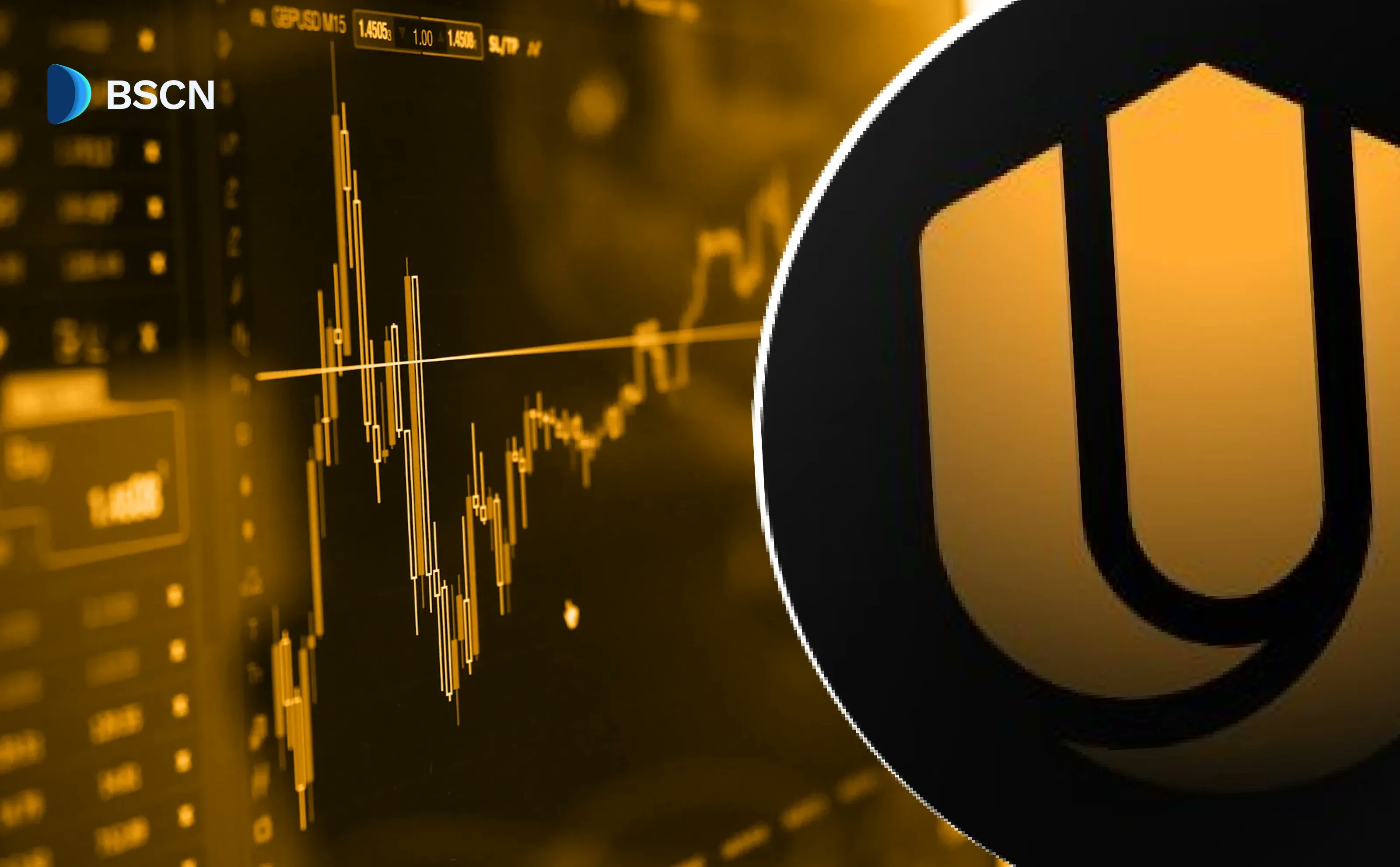 Unich trading chart with logo