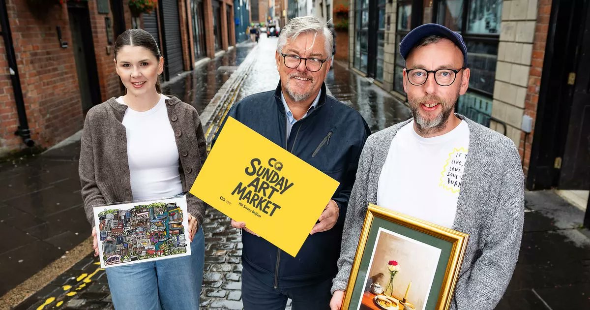SaveCQBelfast's tweet card. The first Cathedral Quarter Sunday Art Market takes place on July 27