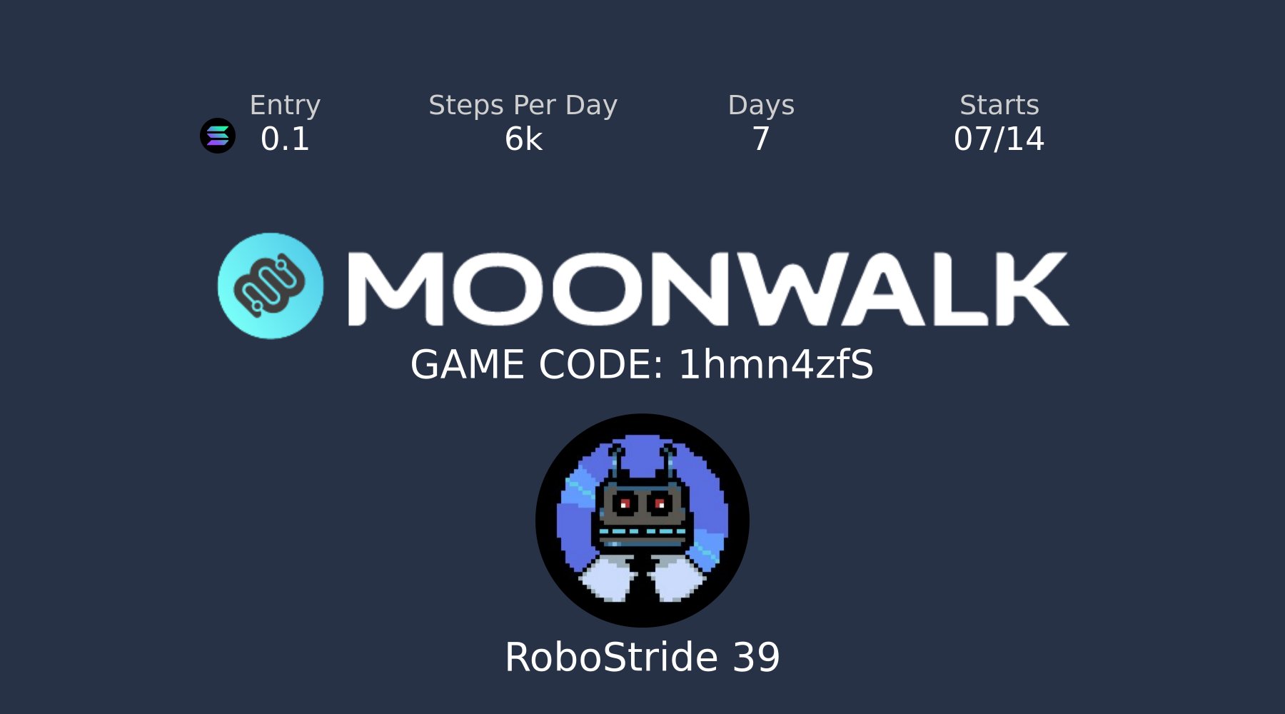 SolariansNFT's tweet card. Moonwalk Game Code: 1hmn4zfS