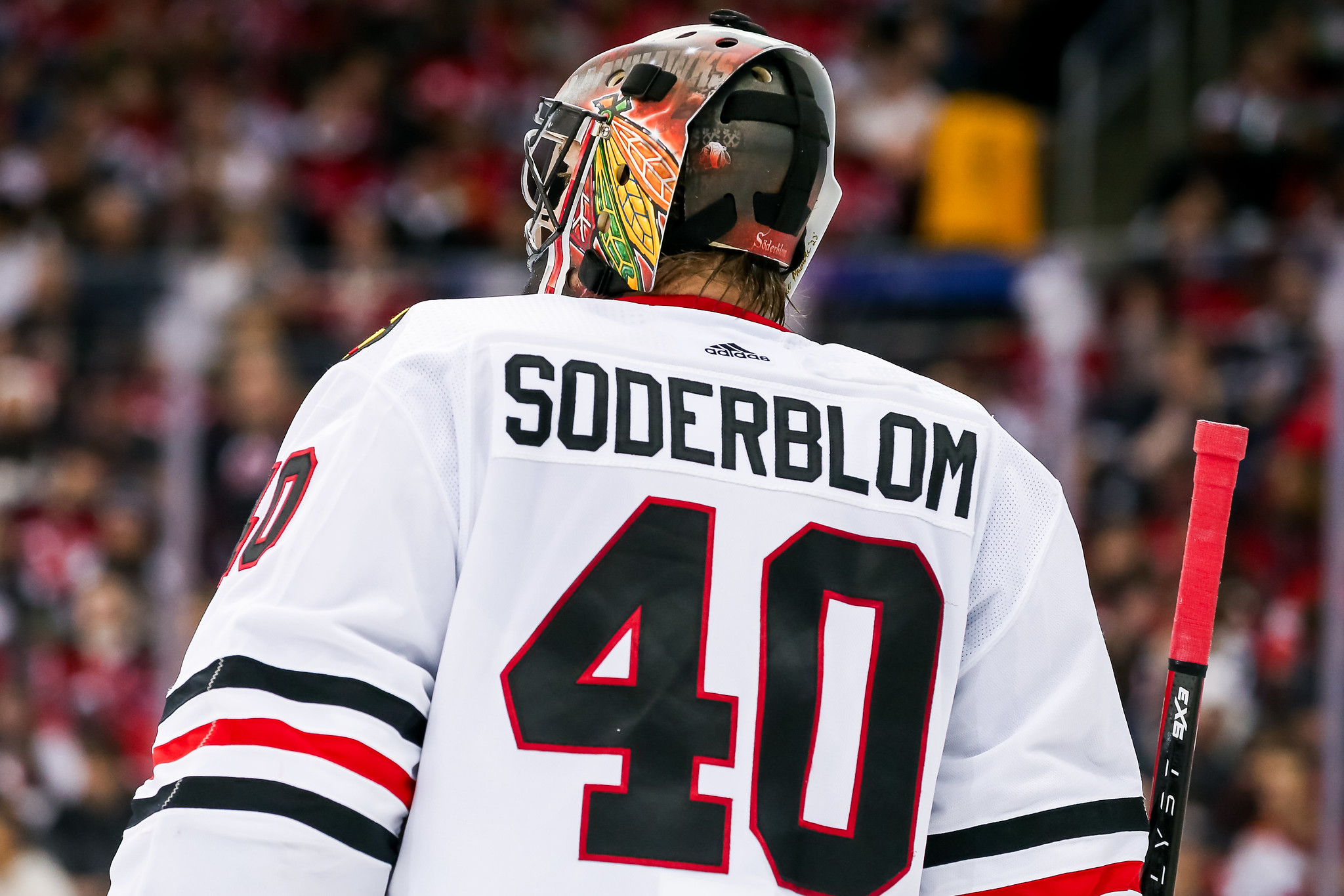 HunterCrowther's tweet card. Through four NHL seasons, Arvid Soderblom has a 17-52-11 with an .889 SV% and 3.55 GAA in 86 career games with the Chicago Blackhawks.