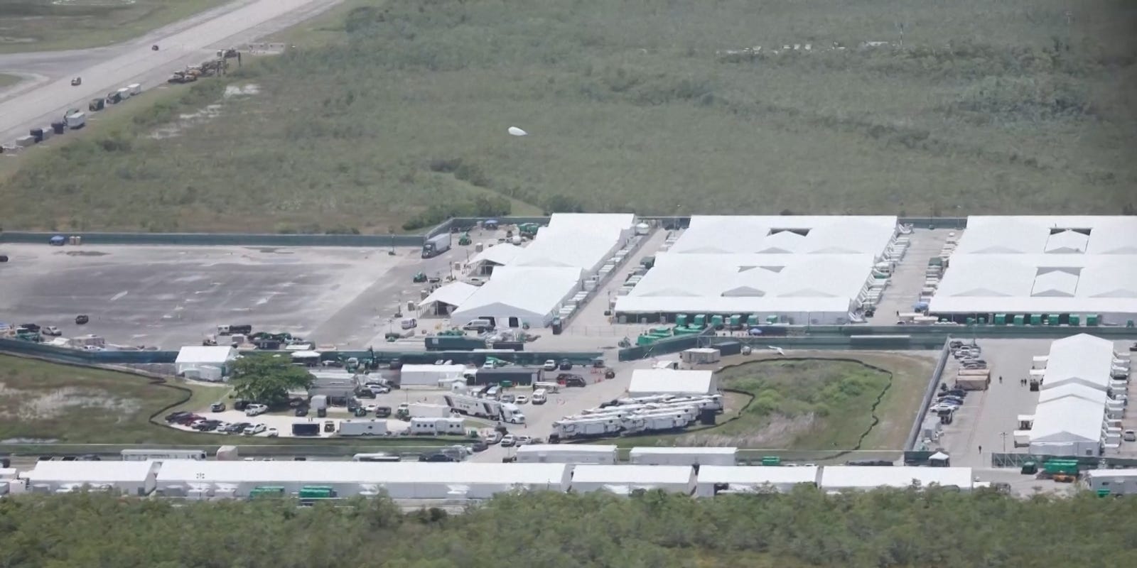ChilliGaz's tweet card. New aerial footage is showing another view of the new high-security immigration detention center in Florida's Everglades coined "Alligator Alcatraz."