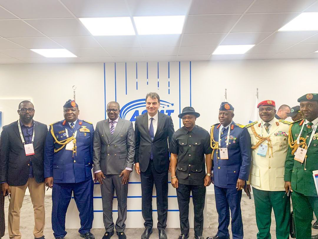 PodiumReporters's tweet card. Nigeria’s Honourable Minister of State for Defence, Dr. Bello Muhammad Matawalle, MON, led the country’s delegation to the 17th International Defence Industry Fair (IDEF 2025), held in Istanbul,...