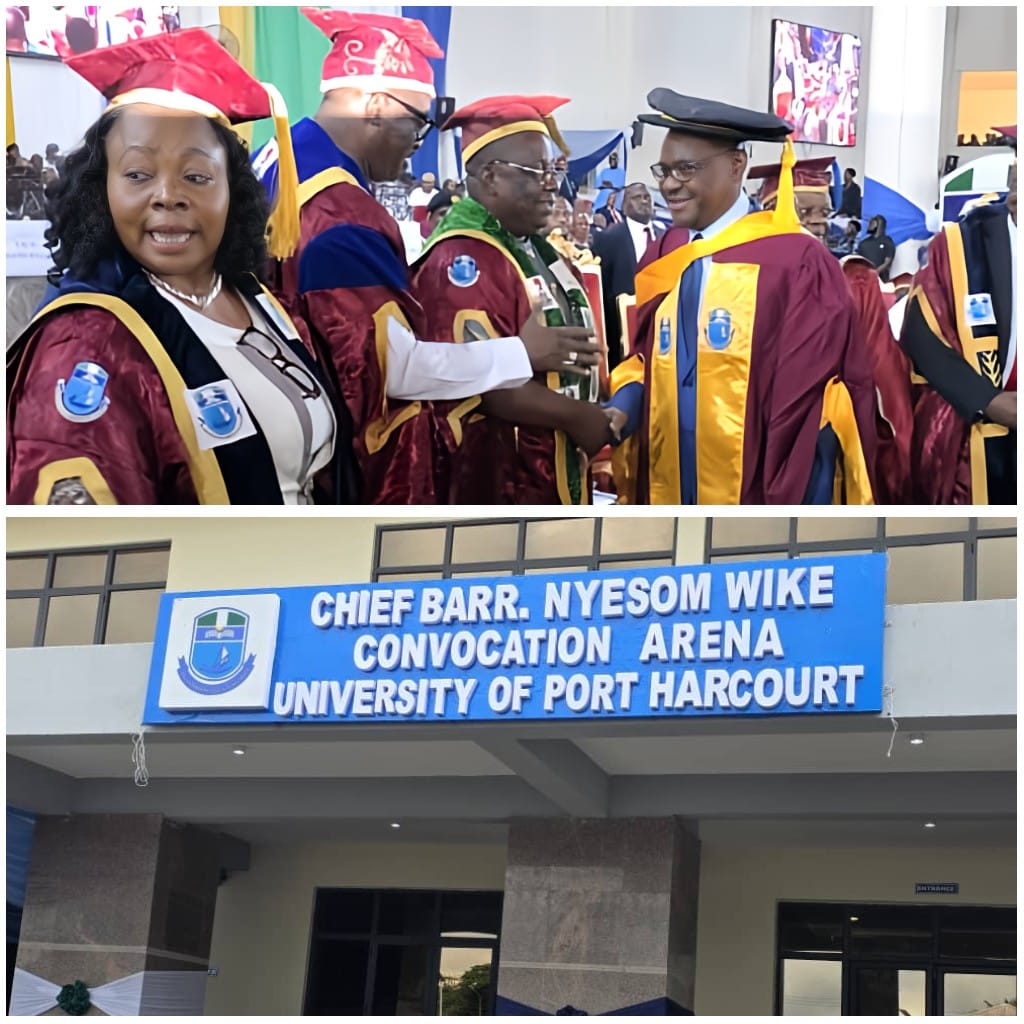 DailyTimesNGR's tweet card. The University of Port Harcourt (UNIPORT) has named its newly constructed convocation arena after Nyesom Wike, minister of the FCT..