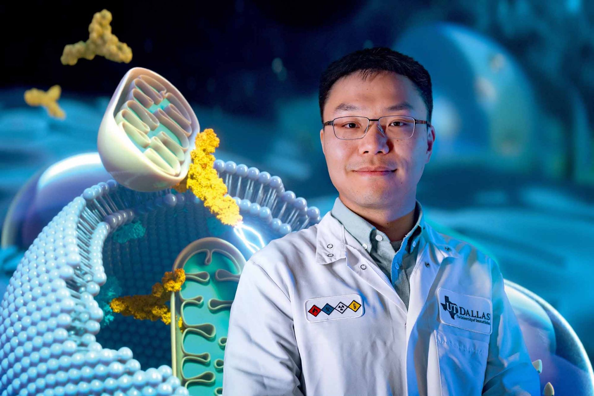 UTDScience's tweet card. Dr. Ziwen Jiang joined UT Dallas this year as a CPRIT Scholar in cancer research and an assistant professor of chemistry and biochemistry. His goal is to develop new therapeutic protein-based drugs...