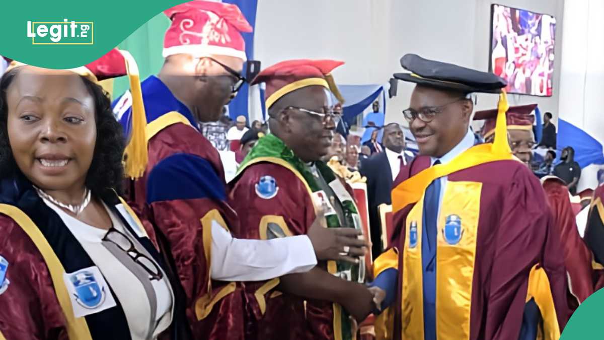 legitngnews's tweet card. In a trending video, FCT minister Nyesom Wike, was seen dancing and celebrating after receiving an honorary Doctor of Science (D.Sc.) degree from UNIPORT.
