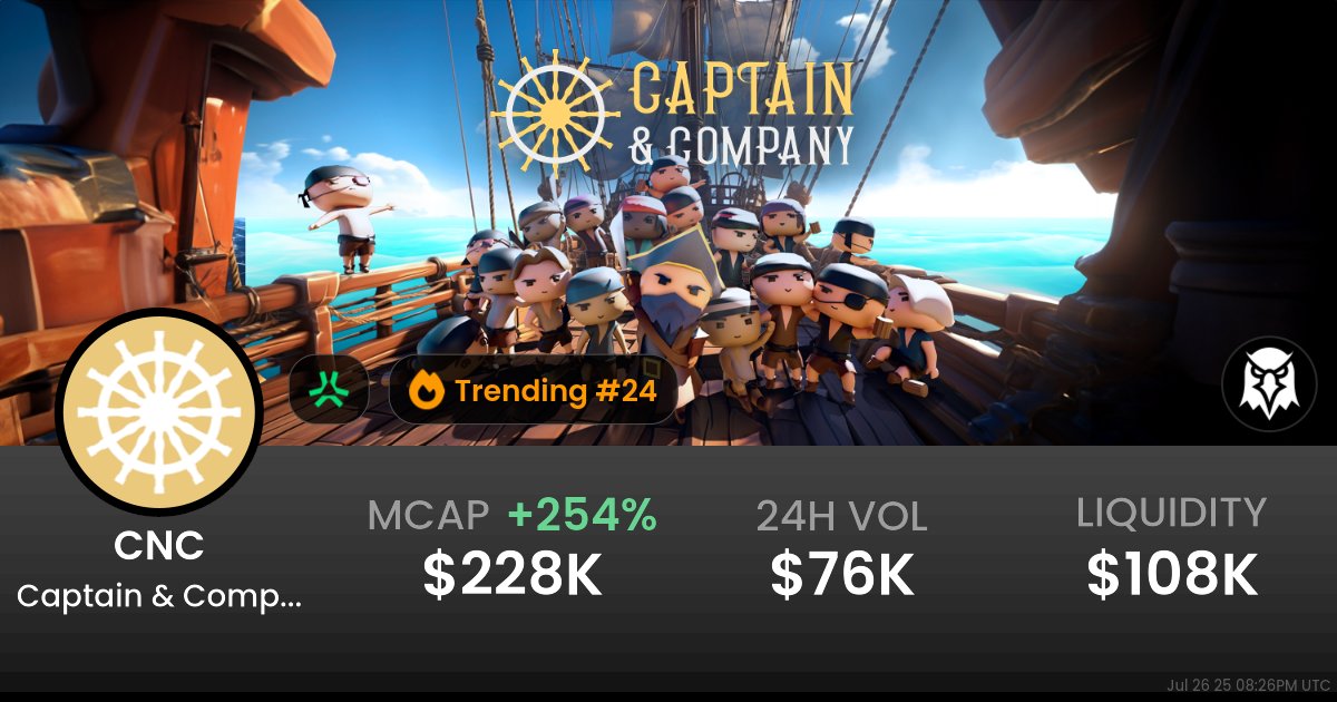 realglitchd's tweet card. $0.02353 Captain & Company - CnC (CNC) realtime price charts, trading history and info - CNC / WETH on Abstract / Abstract Swap