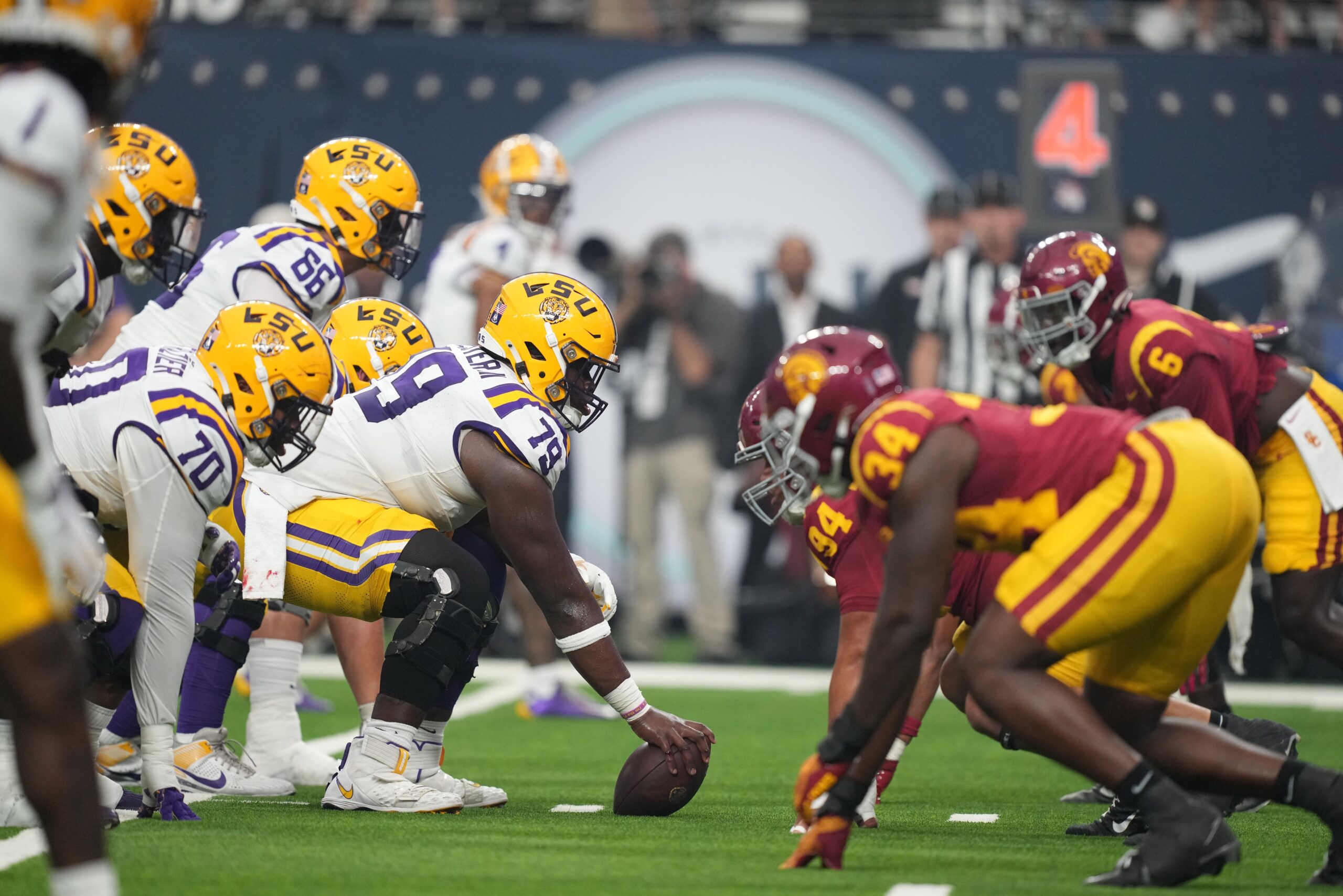 CFBLou's tweet card. We closely examined the LSU offensive line. See which players have to step up to make this unit playoff worthy.