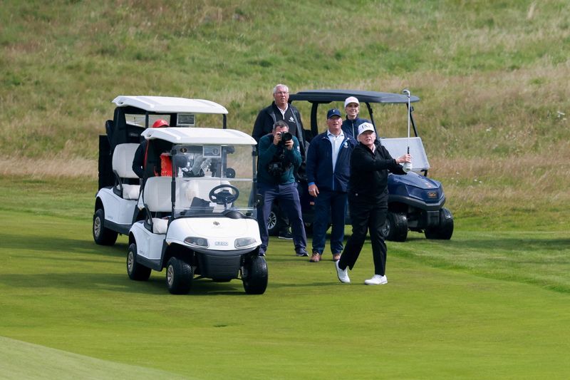 AM560TheAnswer's tweet card. By Andrea Shalal EDINBURGH, Scotland (Reuters) -U.S. President Donald Trump kept a low profile on his Scottish golf course on Saturday, ahead of meetings with top British and European leaders, as...