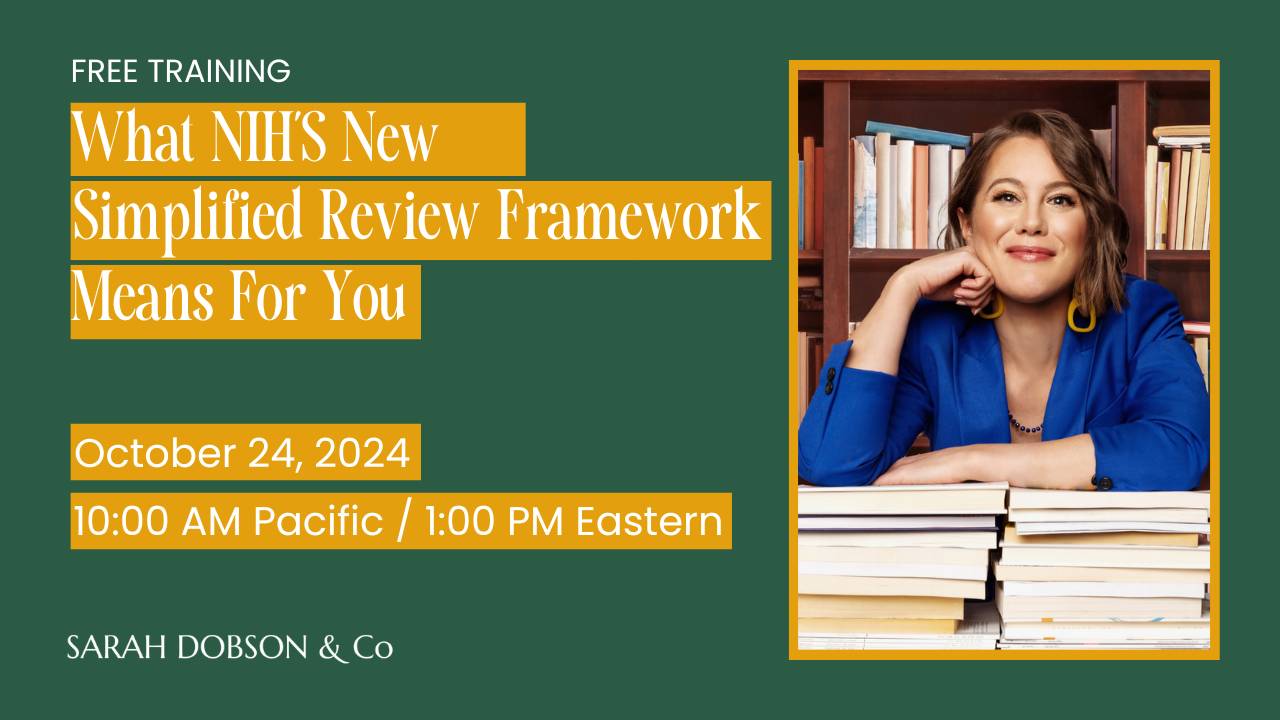 jemeegan's tweet card. Strategies for the new NIH Simplified Review Framework. A free webinar by Sarah Dobson on October 24, 2024. Register now.