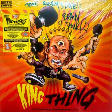 MCBrainpower's tweet card. Bied nu op dit zeldzame, gesigneerde live album “King Thing” op gekleurd splatter vinyl. Er zijn maar 100 exemplaren van deze plaat