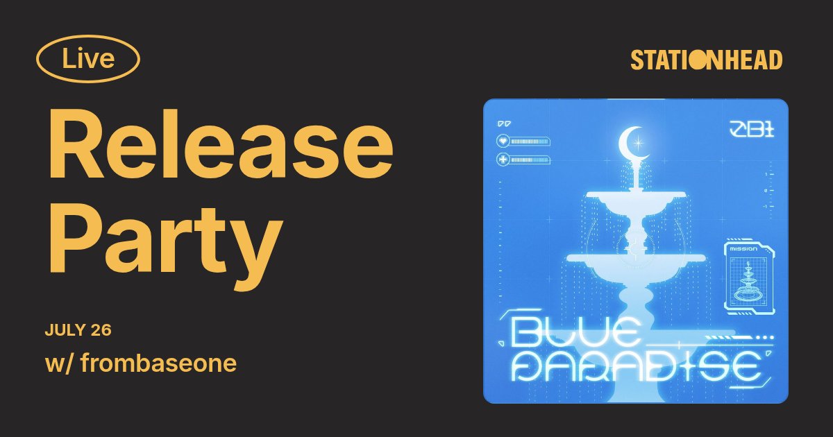 snowhaobin's tweet card. frombaseone is hosting a release party for BLUE on Stationhead!