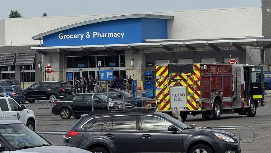 KSL5TV's tweet card. At least 11 people were stabbed at a Walmart in Traverse City, and a suspect was in custody, authorities said Saturday.
