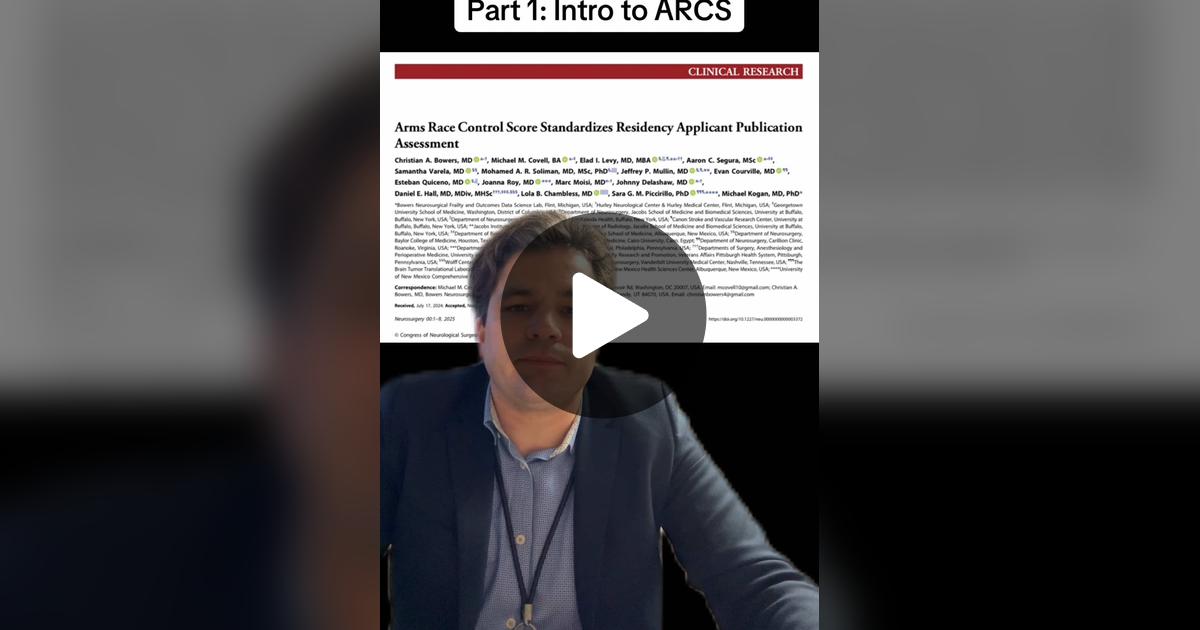 mcierobles's tweet card. 49 likes, 4 comments. “🚨📝 Fed up with the ridiculous # of publications residency applicants have each year?!🚨📝 Dr. Bowers, lead author of the “Arms Race Control Score Standardizes Residency...