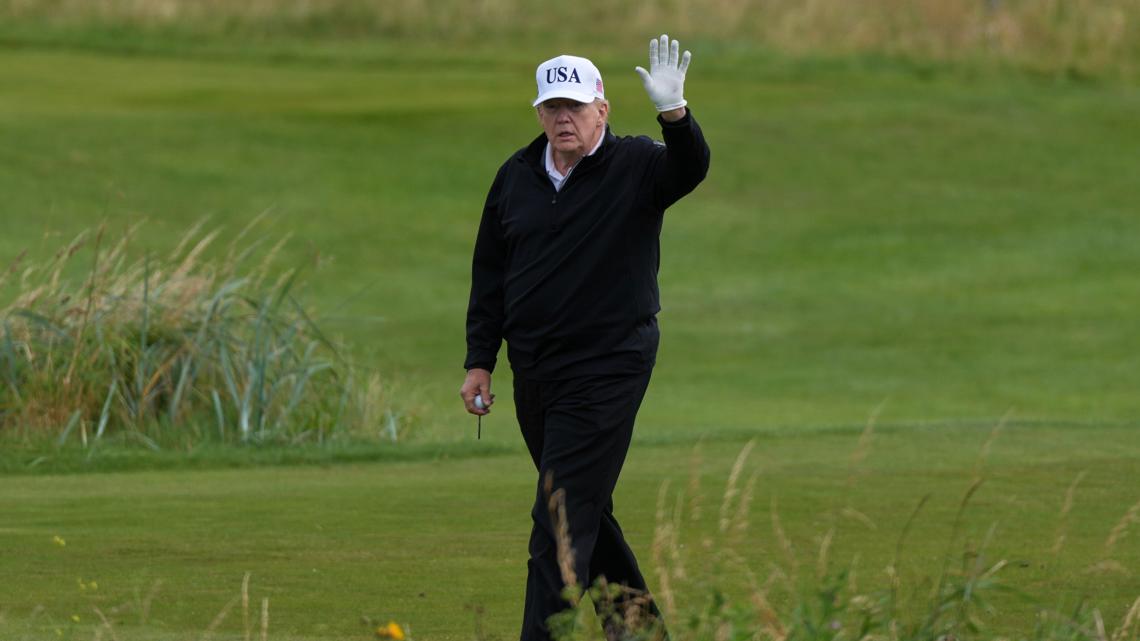 KREM2's tweet card. While in Scotland, Trump is set to talk trade with British Prime Minister Keir Starmer and Ursula von der Leyen, the European Commission president.