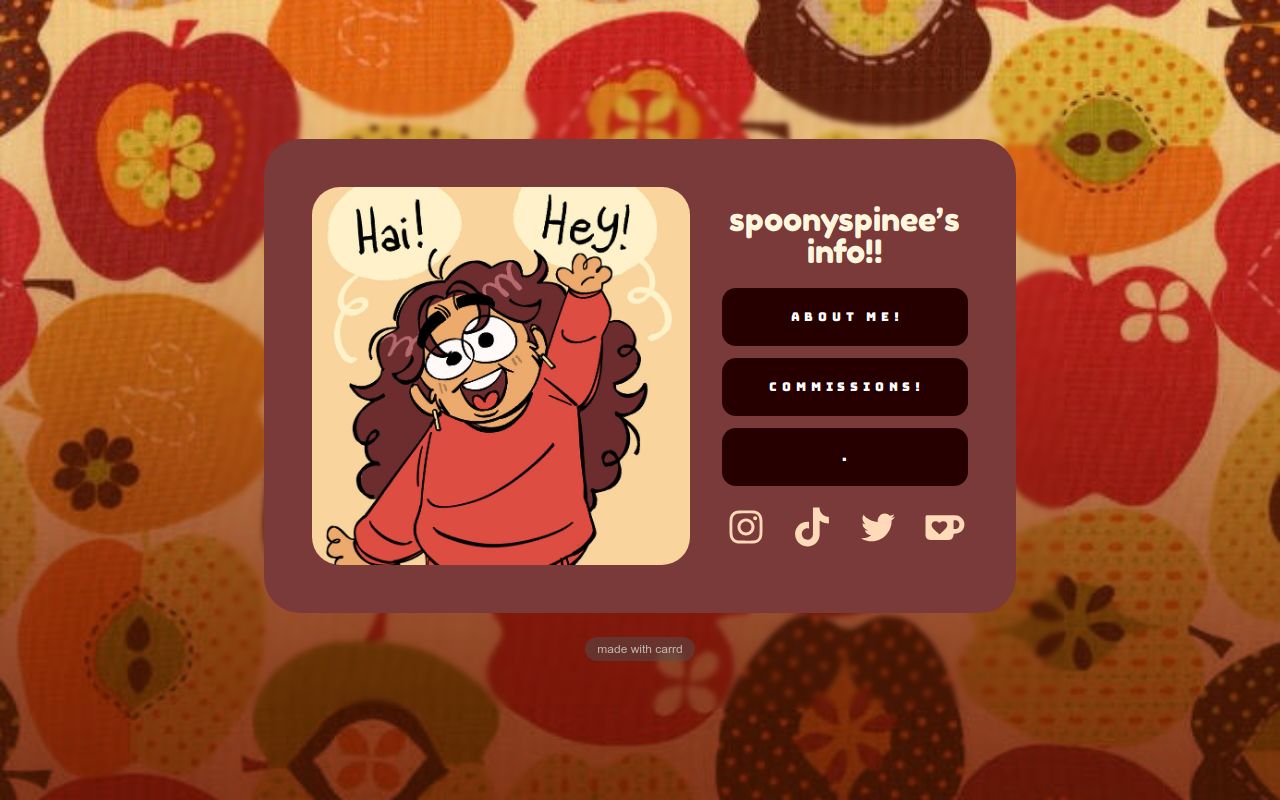spoonyspinee's tweet card. All about me and my art!
