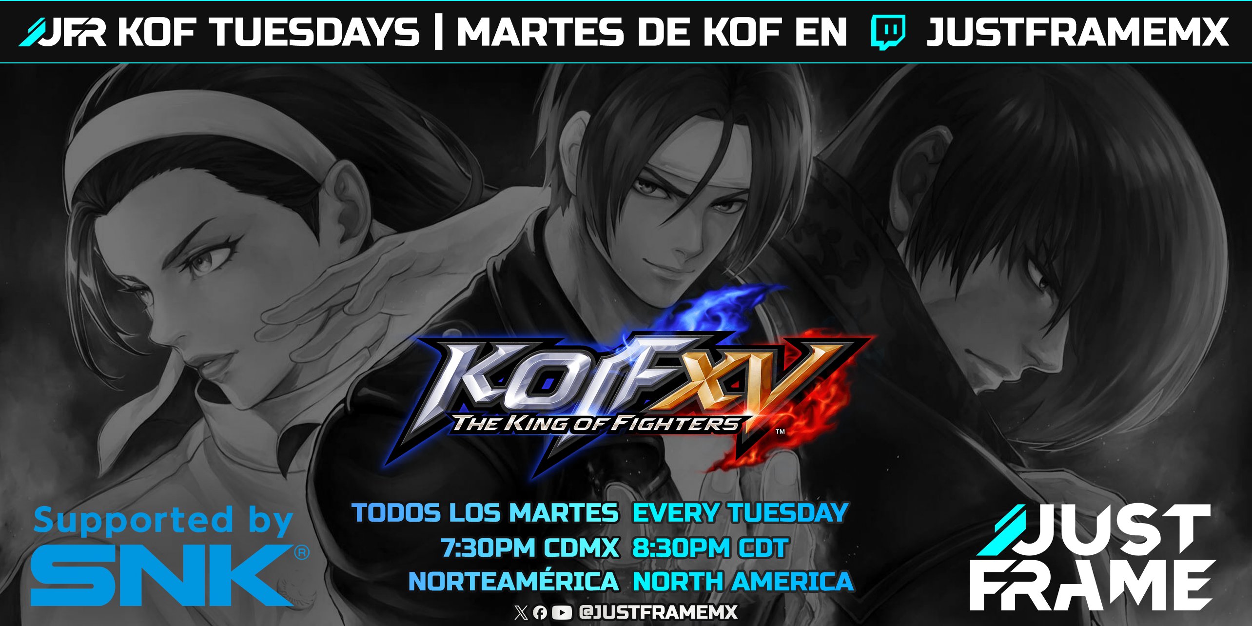 JustFrameMX's tweet card. The best place for JUST KOF #76 - KOFXV NA Online Weekly (Crossplay) brackets, streams, standings and schedules all in one place!