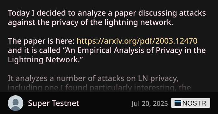 SuperTestnet's tweet card. seen on nostr.mom, relay.damus.io