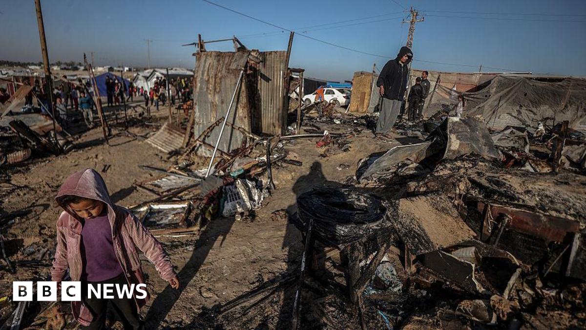 khursheb's tweet card. Witnesses in al-Mawasi told the BBC that people were burned alive as tents were engulfed in flames.