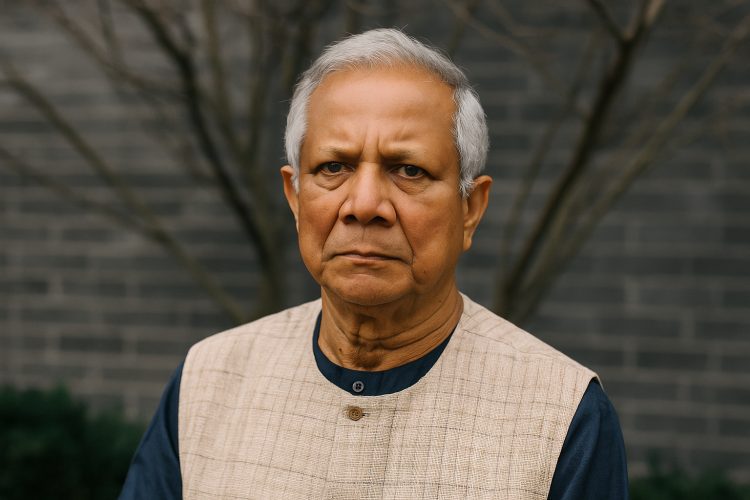 tugril's tweet card. Dr. Yunus faces allegations of economic mismanagement, radicalism, and foreign appeasement. Former FM Momen questions U.S. trust in his regime.