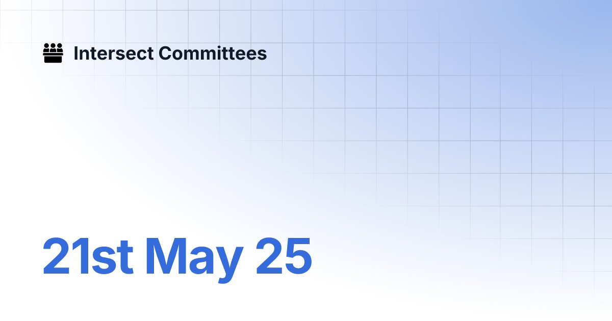 IntersectTSC's tweet card. 21st May 25 | Intersect Committees