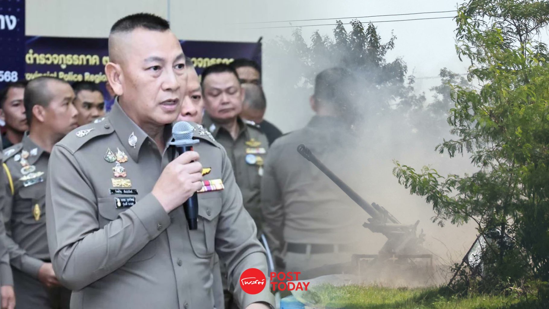 PostToday's tweet card. ผบ.ตร. พล.ต.อ.กิตติ์รัฐ พันธุ์เพ็ชร์ กำชับทุกหน่วยเฝ้าระวังบุคคลแปลกหน้า ต้องสงสัยเป็นสายลับสกัดชี้เป้าสำคัญ พร้อมสั่ง ตชด. หนุนทัพแนวหน้า-ตำรวจภูธรดูแลแนวหลัง
