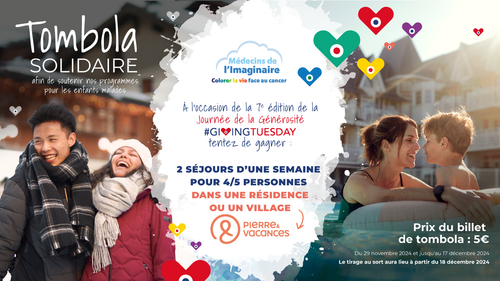 GivingTuesdayFr's tweet card. Jeu organisé·e par Association Médecins de l'Imaginaire à Paris - Médecins de l'Imaginaire organise une TOMBOLA SOLIDAIRE, du 29 NOVEMBRE au 17 DÉCEMBRE 2024 (23h59), pour #GIVINGTHUESDAY - Journée...