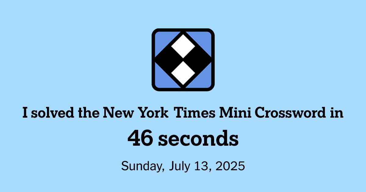 jayasankar's tweet card. All the fun of the larger New York Times Crossword, but you can solve it in seconds.