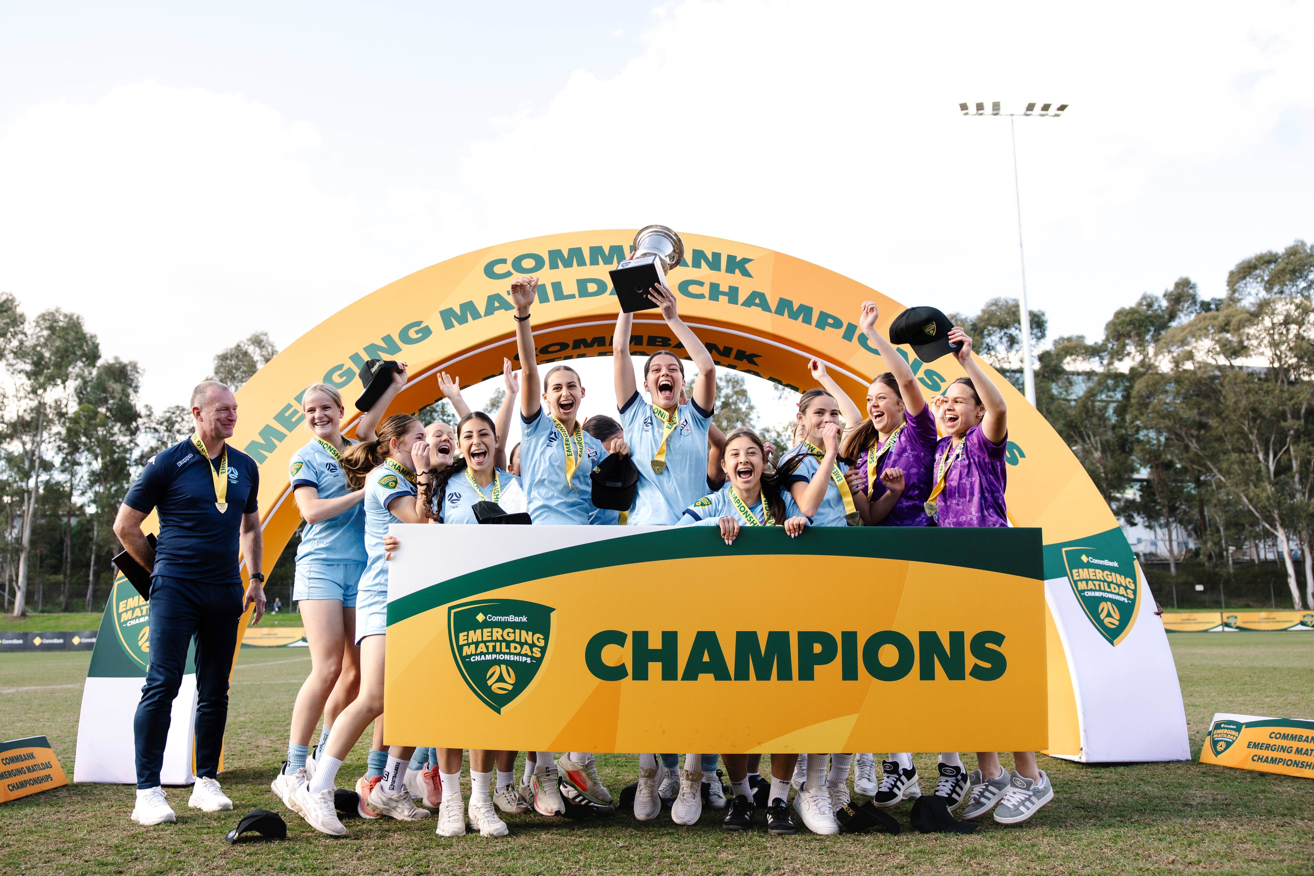 GaryMoretti's tweet card. NSW Sky and Victoria Blue have claimed national honours at the 2025 CommBank Emerging Matildas Championships wh