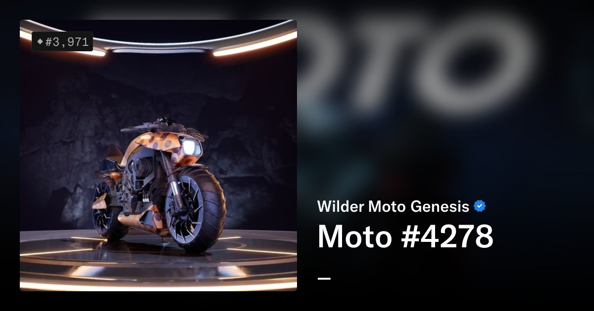WilderWorldBot's tweet card. 6,396 Wilder Motos all originating from Frank’s secret garage. Based on blueprints from FBR, the Motos materialized into our dimension for the Wilders to hit the roads of Wiami. Here they will...