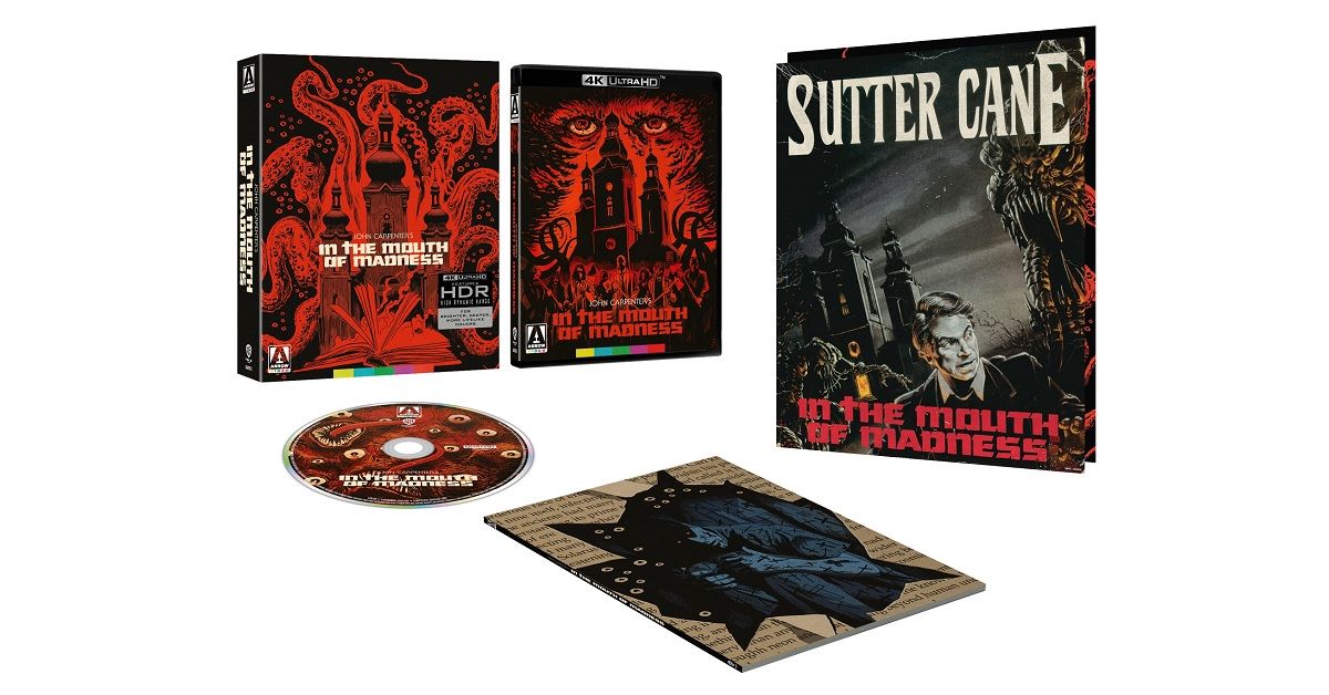 HighDefDiscNews's tweet card. The 1994 film "In the Mouth of Madness" is coming to 4K UHD Blu-ray in a Limited Edition set on October 28th via Arrow Video.