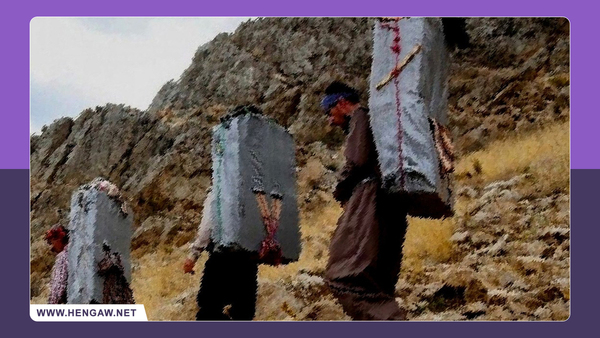 Hengaw_English's tweet card. Two kolbars injured in Marivan – severe beating follows gunshot wounds