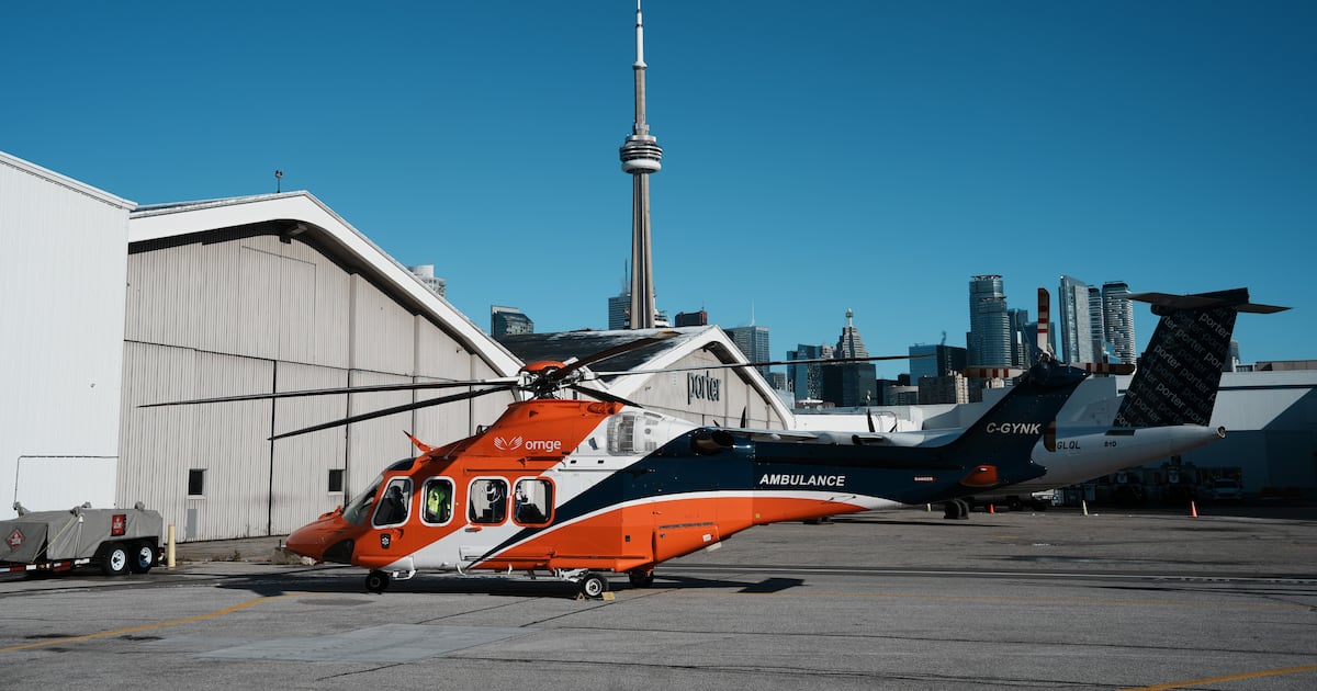 siomoCTV's tweet card. Two Ornge ambulance helicopters serving Toronto have been grounded for upkeep after supply chain issues caused in part by U.S. tariffs resulted in maintenance delays.