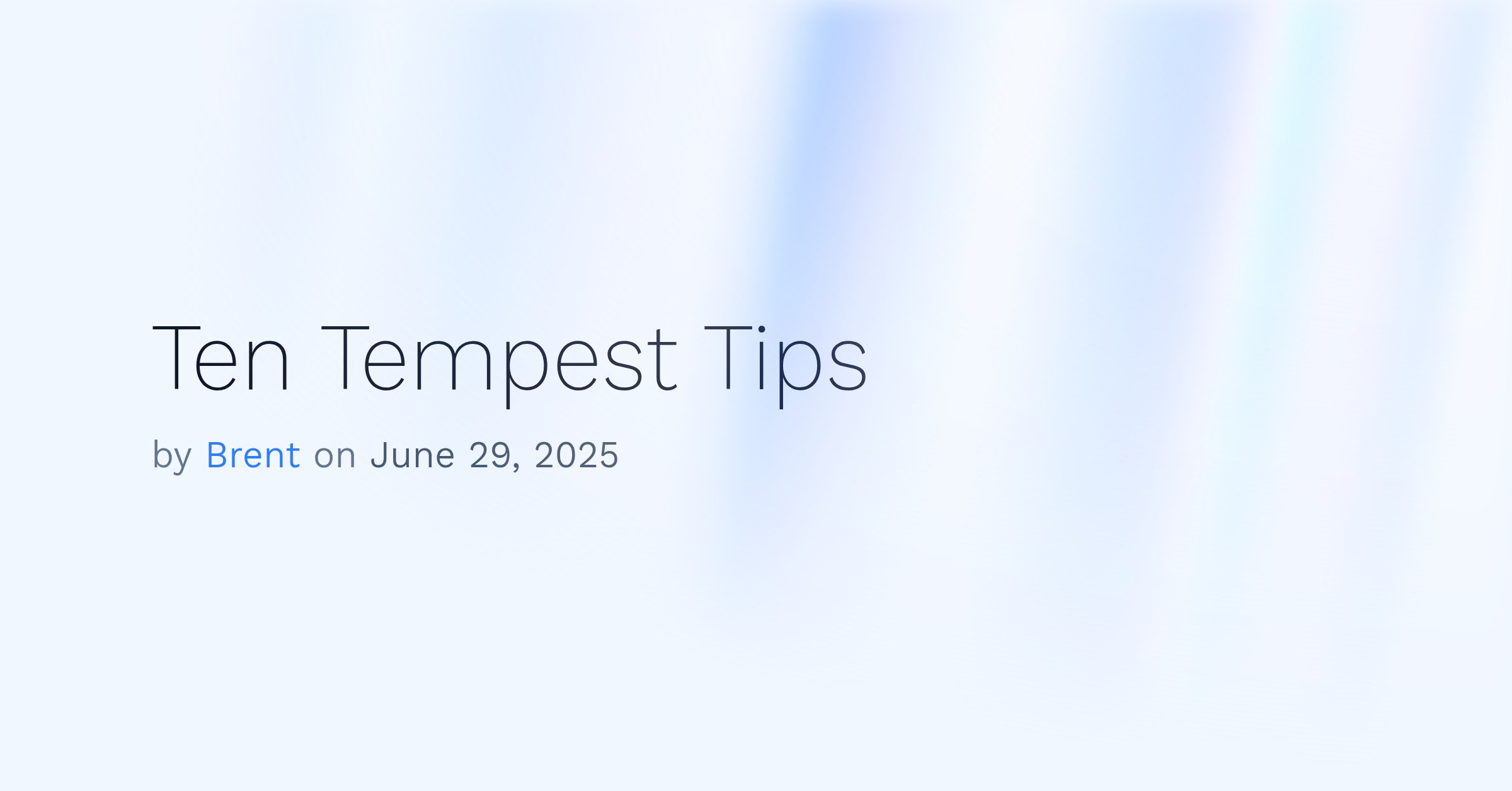 brendt_gd's tweet card. Ten things you might now know about Tempest