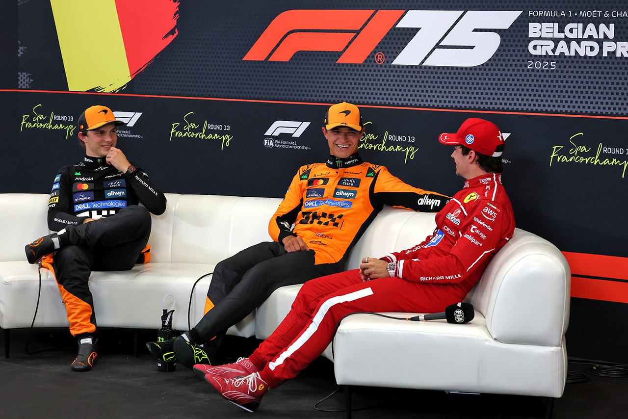 AUTOSPORT_web's tweet card. 　2025年F1第13戦ベルギーGPの予選が行われ、ポールポジション～5番手に入ったドライバーたちが土曜日を振り返った。ポールポジション～5番手に入ったドライバ