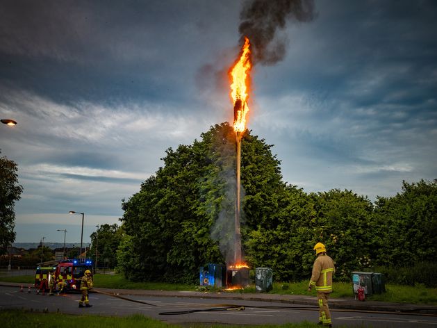 RosalitoEhs's tweet card. A gang torching 5G phone masts across Belfast has warned “they are all coming down” unless authorities commission independent research to “prove” their saf...