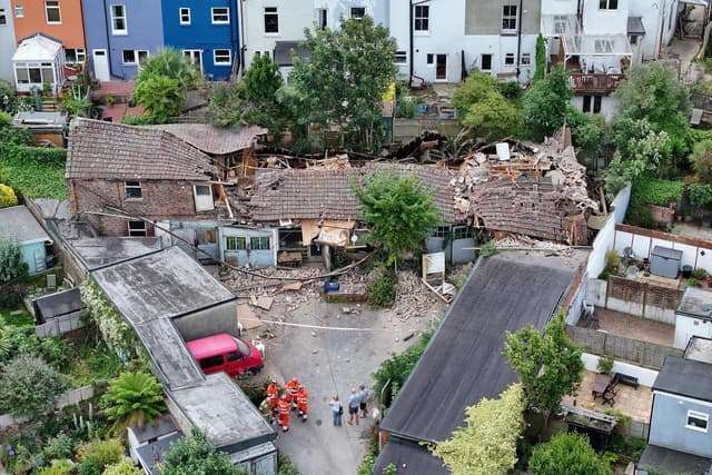BrightonIndy's tweet card. Fire crews have responded to a building collapse in East Sussex.